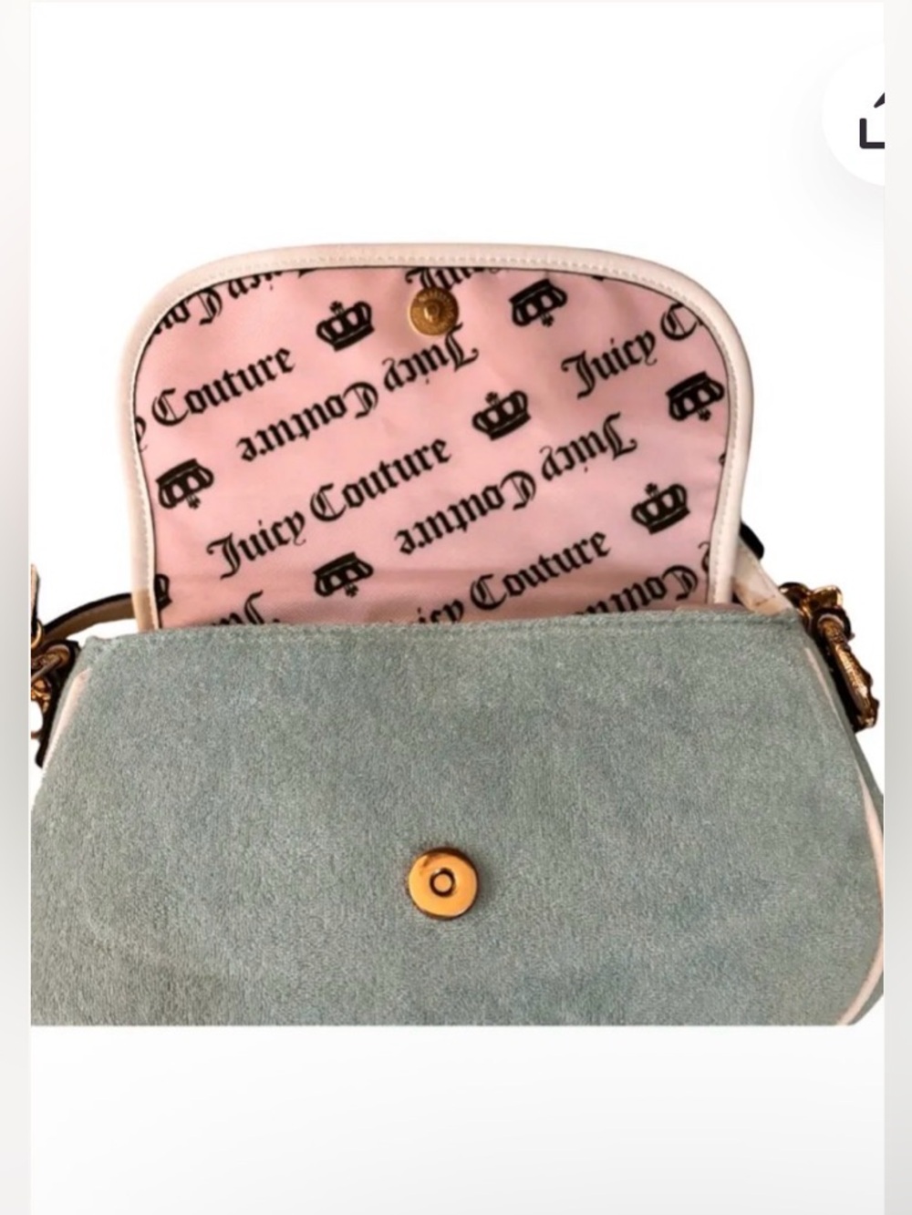 Juicy Couture Sweet and Juicy Flap Crossbody Bag - Pale Turquoise - Picture 3 of 6